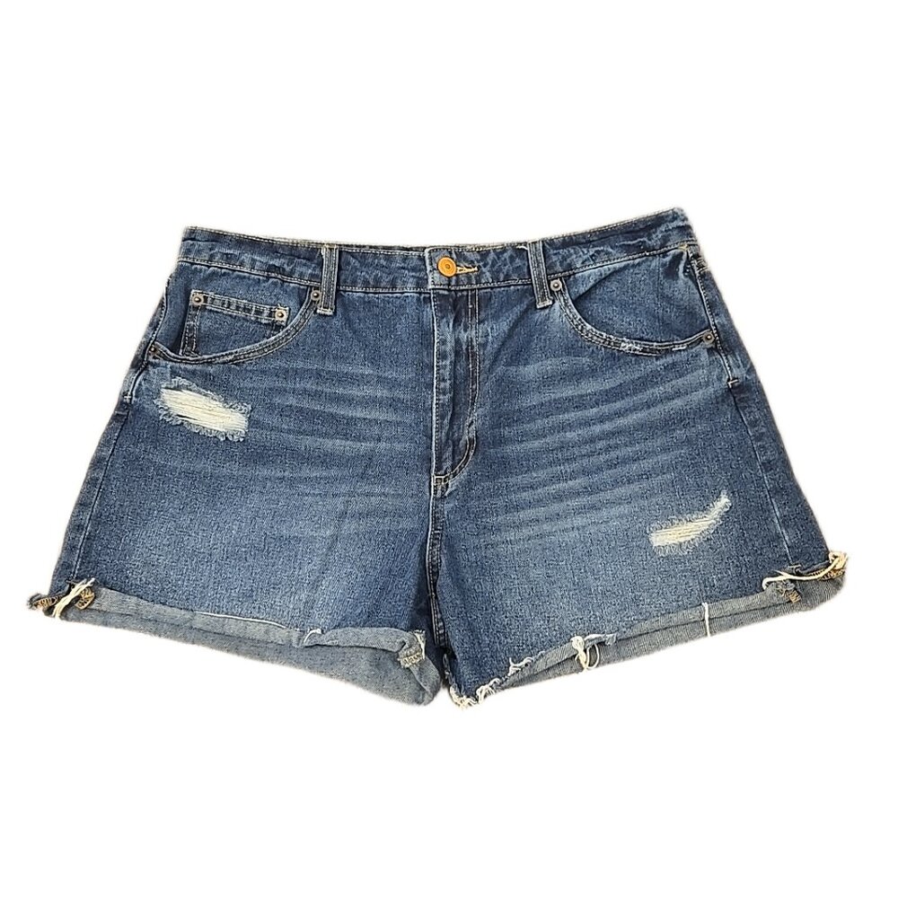 Womens No Boundaries Distressed Denim Shorts Size 13 Blue Jean Summer Casual